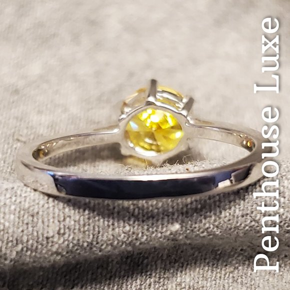 🔥 CLEARANCE! Silver Citrine Solitaire Ring - Picture 3 of 8